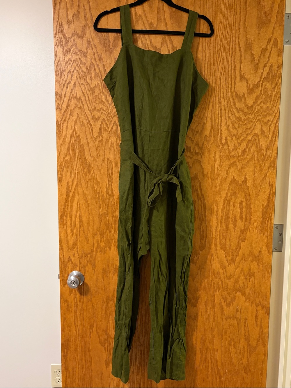 100% European Linen Square Neck Jumpsuit - Picture 9 of 11